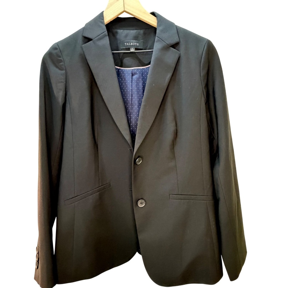 Talbots Womens Black Blazer Suit Jacket‎ Size 4 Career Business Office
